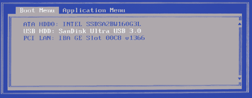 Select boot media in BIOS to start Arch Linux