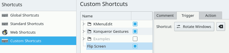 Define the trigger for flipping the screen
